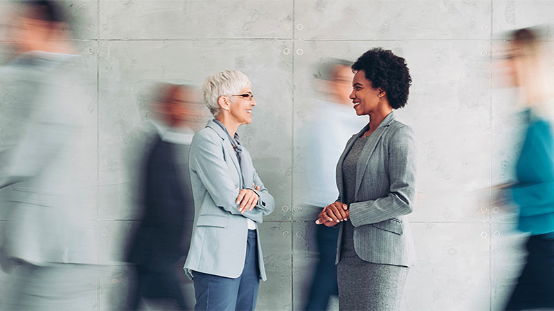 Business women talking