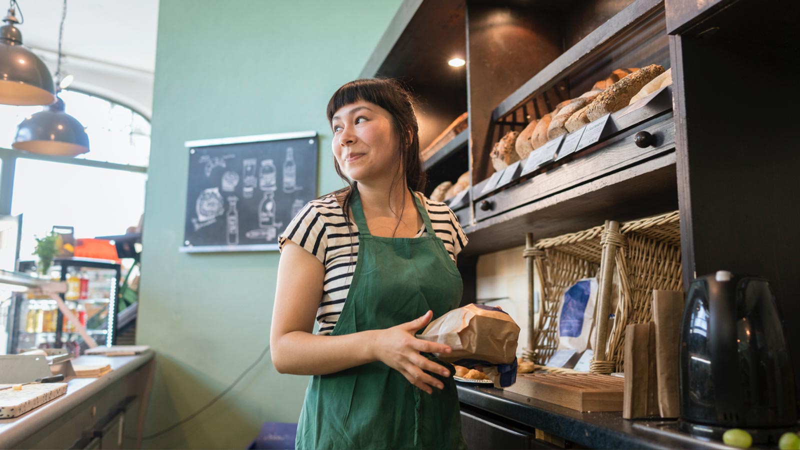 woman working in a bakery