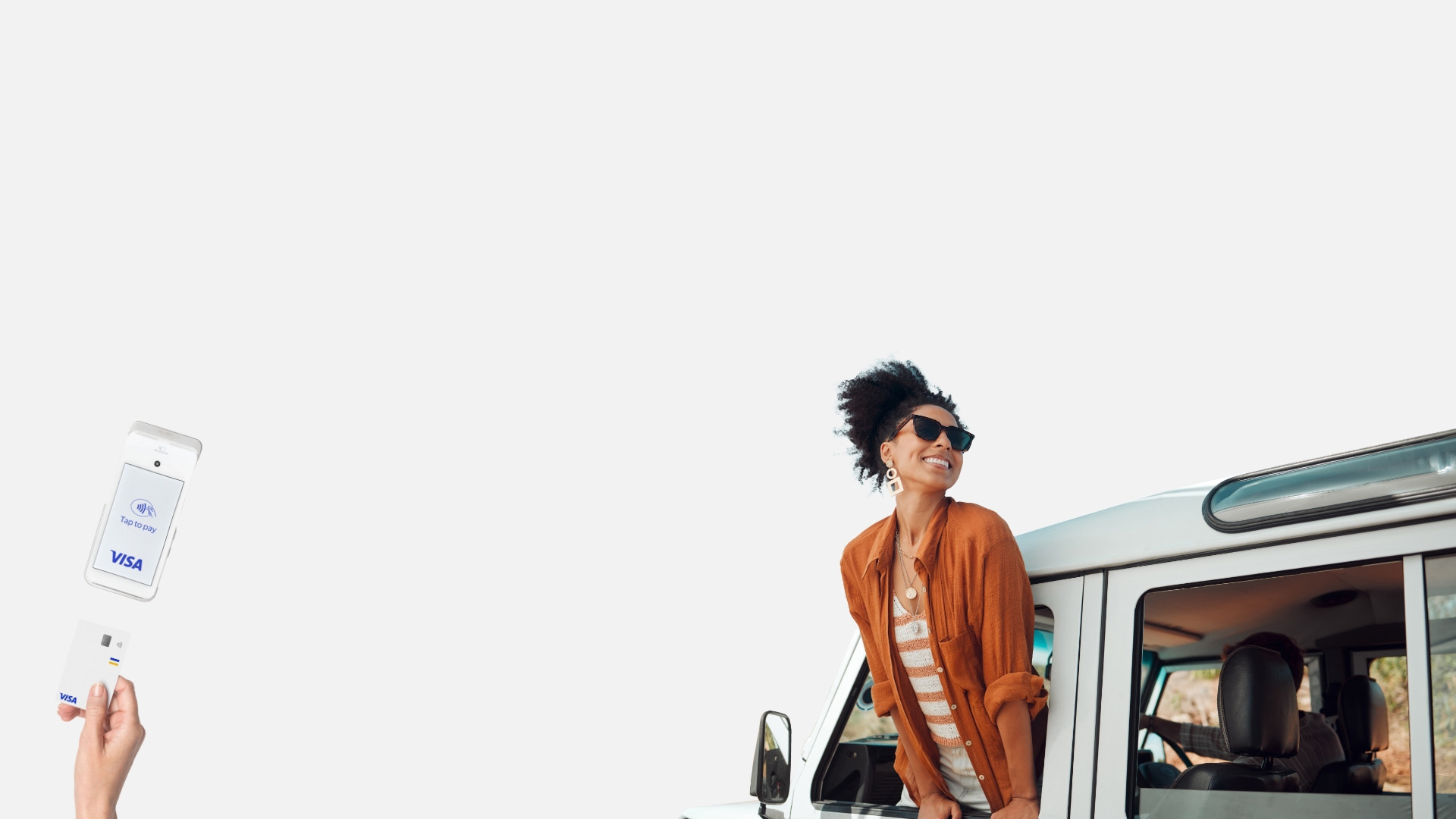 Girl traveling and POS