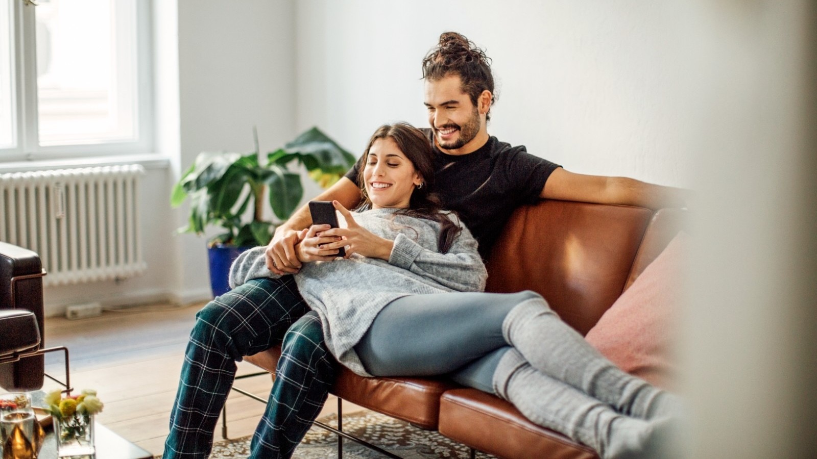 couple sitting on sofa